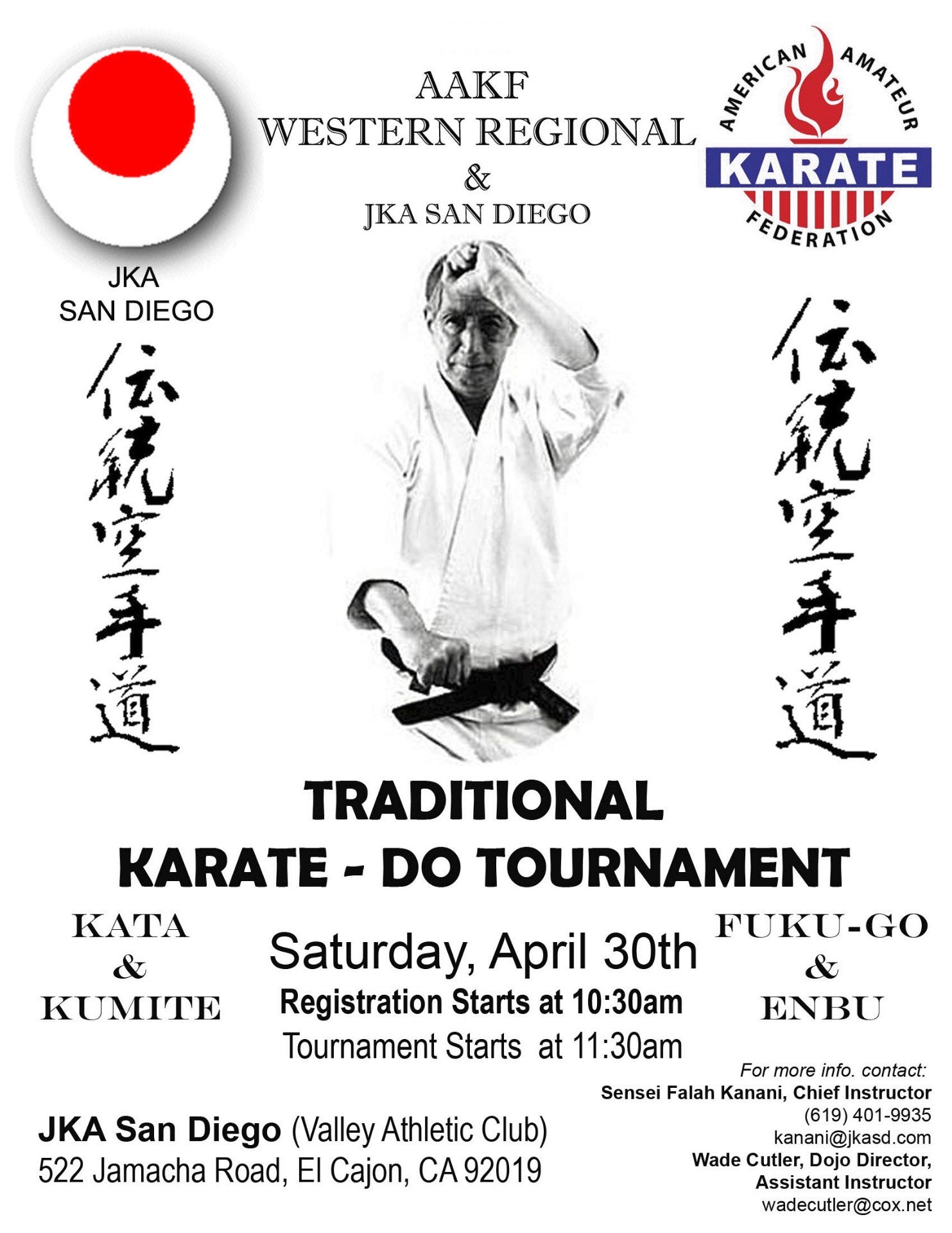 AAKF Western Regional & JKA San Diego Traditional Karate-Do Tournament flyer